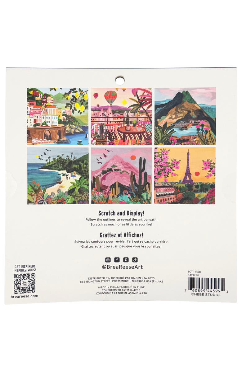 Brea Reese Scratch Art Paper Pad 6 Designs, Alternate, color, Multicolored