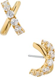 Nadri Twilight Cubic Zirconia Crossover Stud Earrings