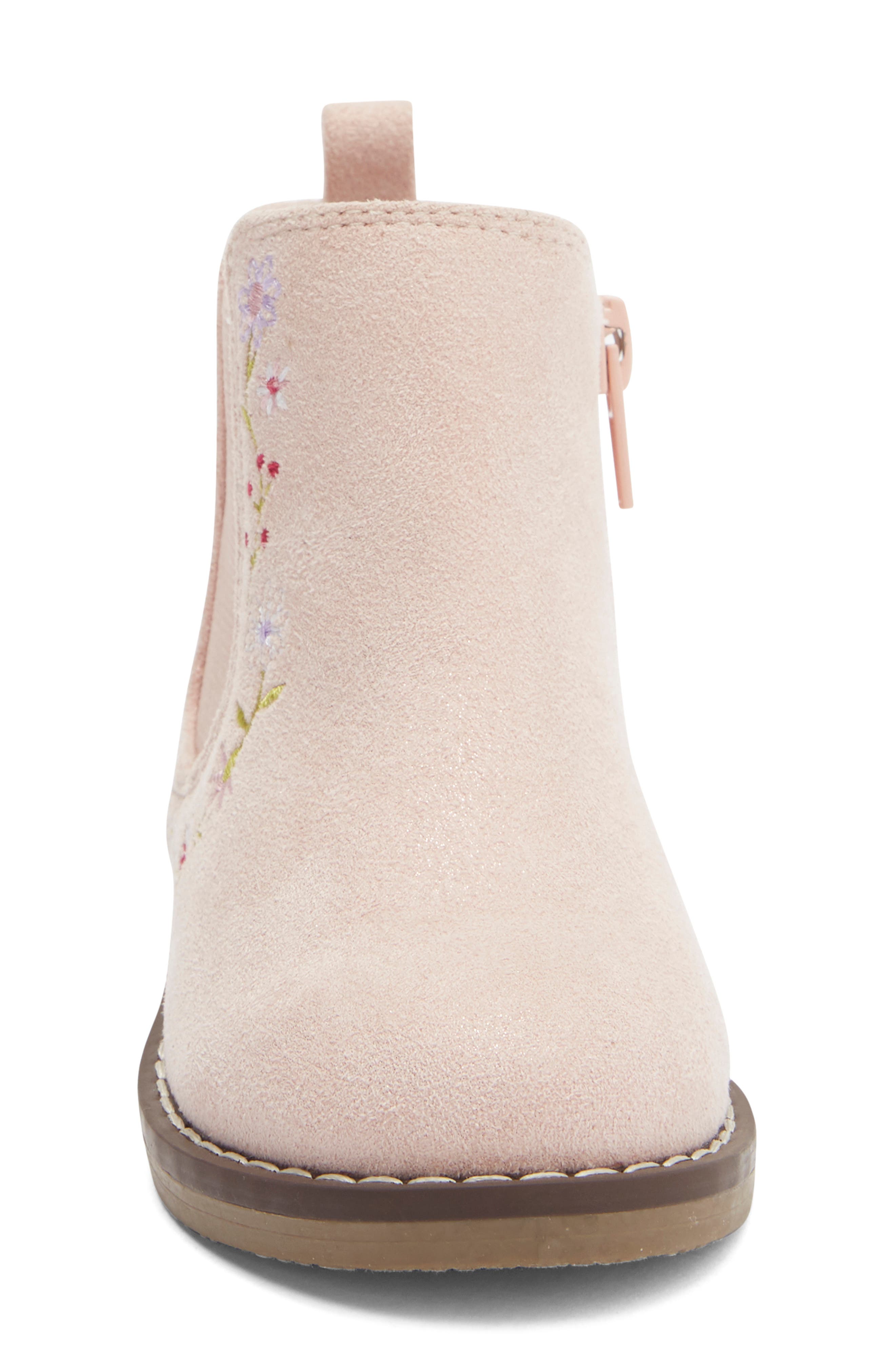 Kids' Caite Embroidered Short Boot, Alternate, color, PINK BLUSH
