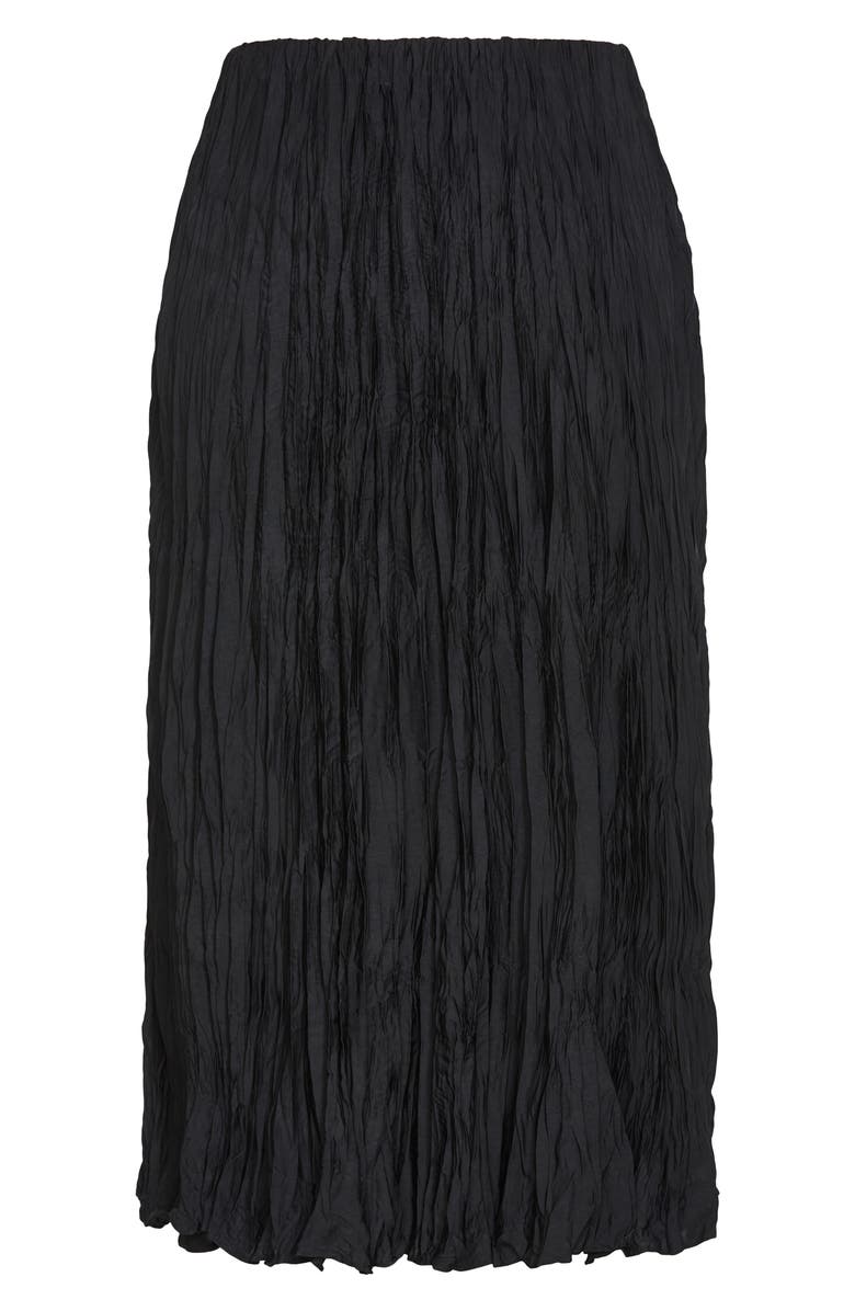City Chic Imogen Pleated Crinkle Midi Skirt, Alternate, color, Black
