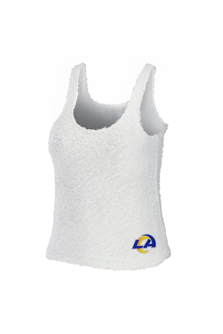 Women's WEAR by Erin Andrews Cream Los Angeles Rams Cozy Scoop Neck Tank Top & Pants Sleep Set, Alternate, color, Cream