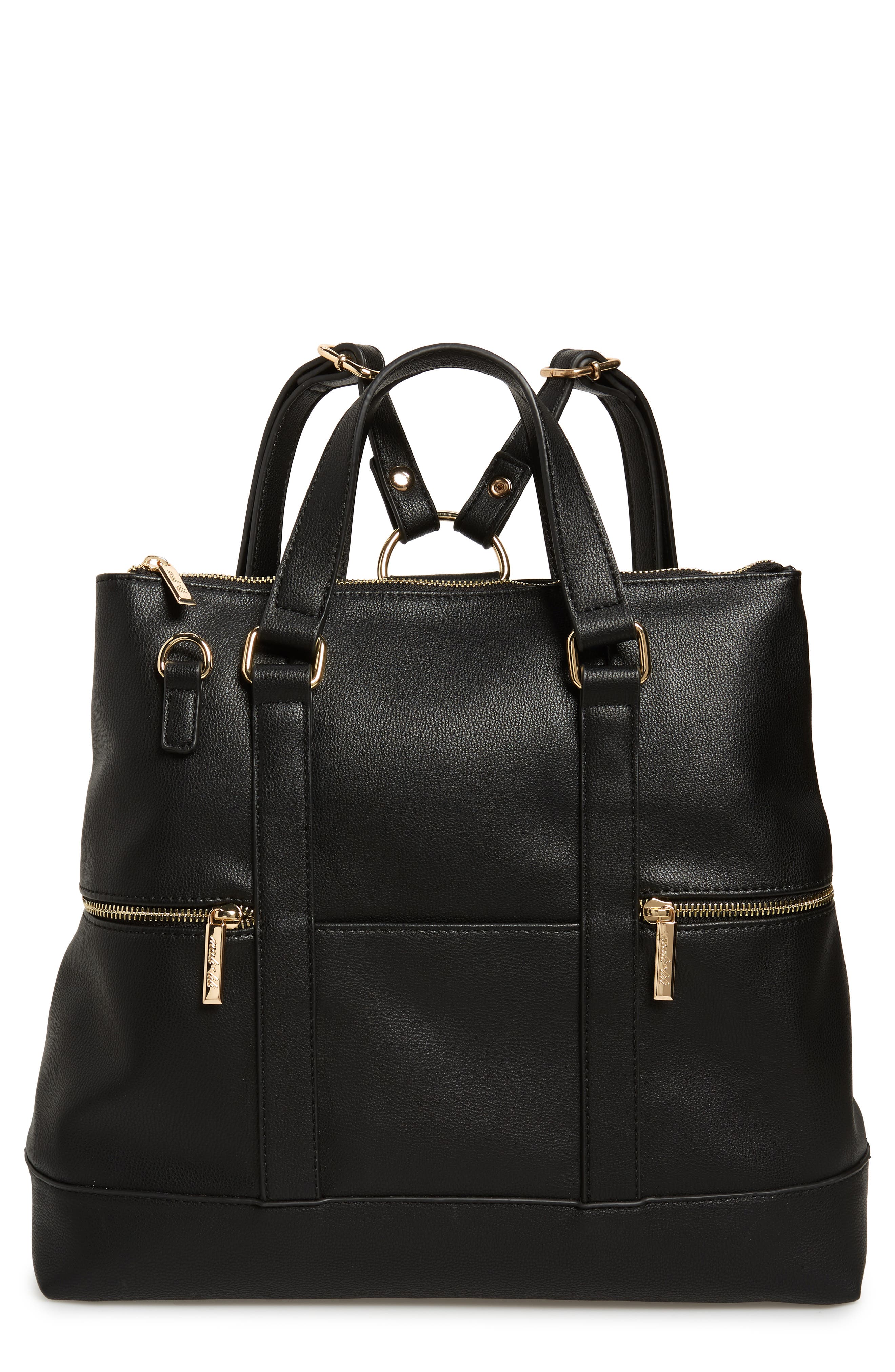 Mali + Lili Samantha Large Vegan Leather Convertible Backpack, Main, color, 