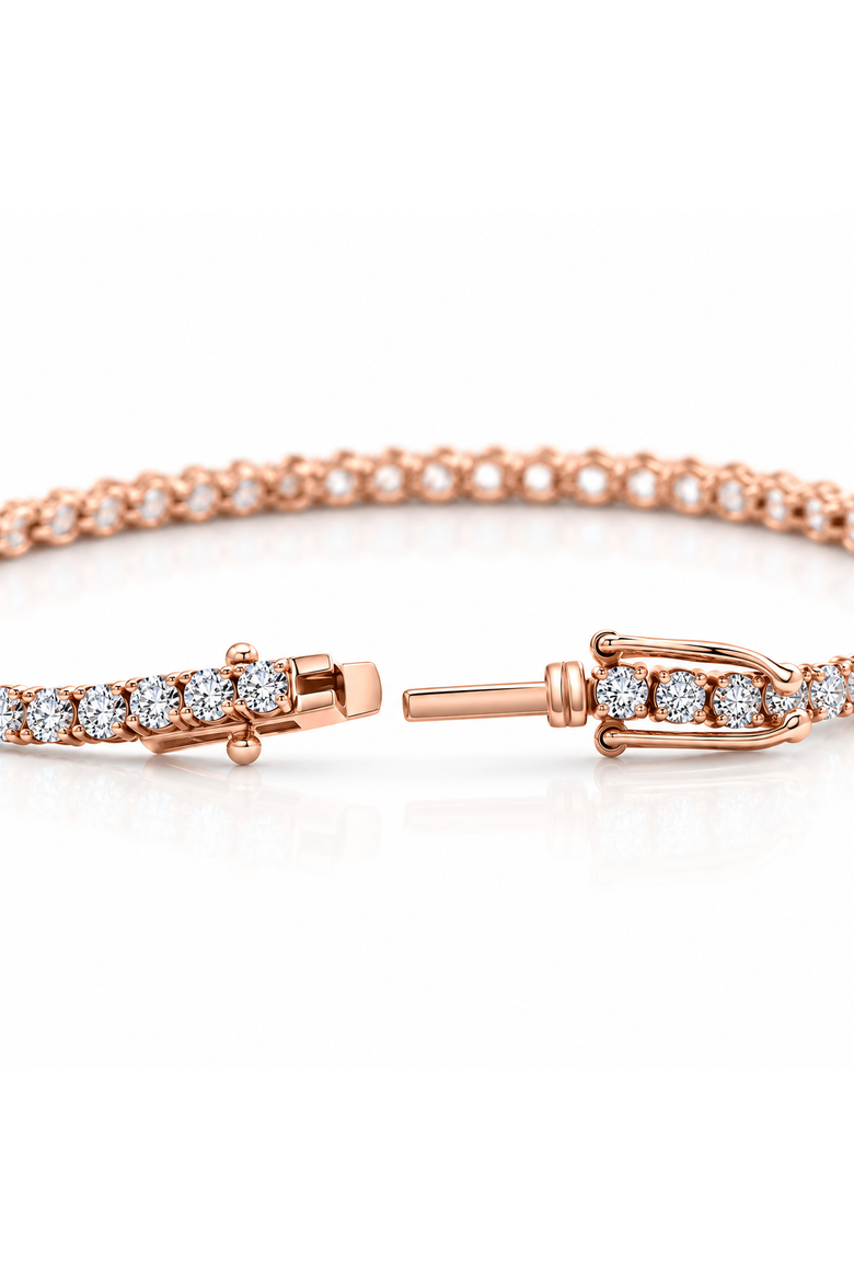 4 Ct Diamond Tennis Bracelet 14k White, Yellow, Or Gold Lab Grown 7", Alternate, color, 14k Rose Gold