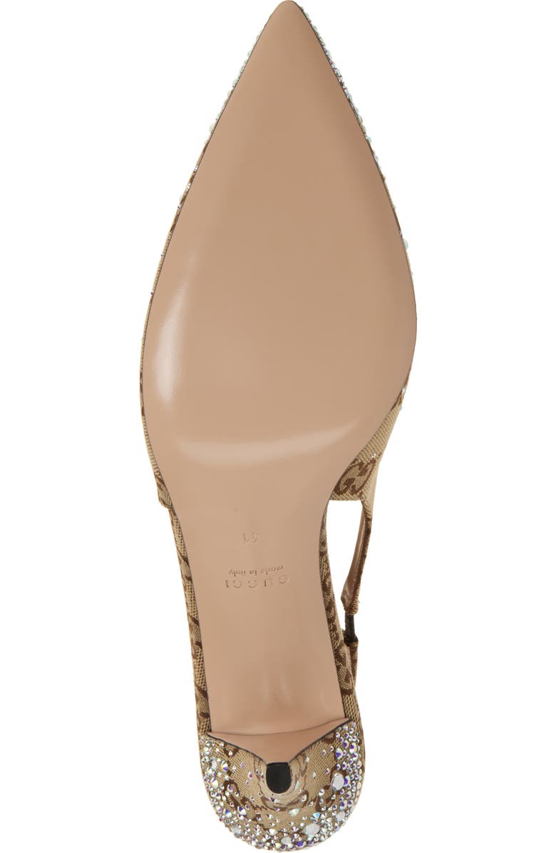 Gucci Erin Crystal Embellished Pointed Toe Slingback Pump, Alternate, color,