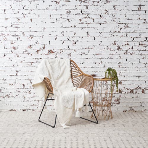 Carol & Frank Heart Throw In White