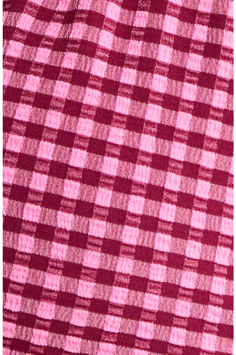 Gingham Tie Halter Bikini Top, Alternate, color, CHERRY KISS
