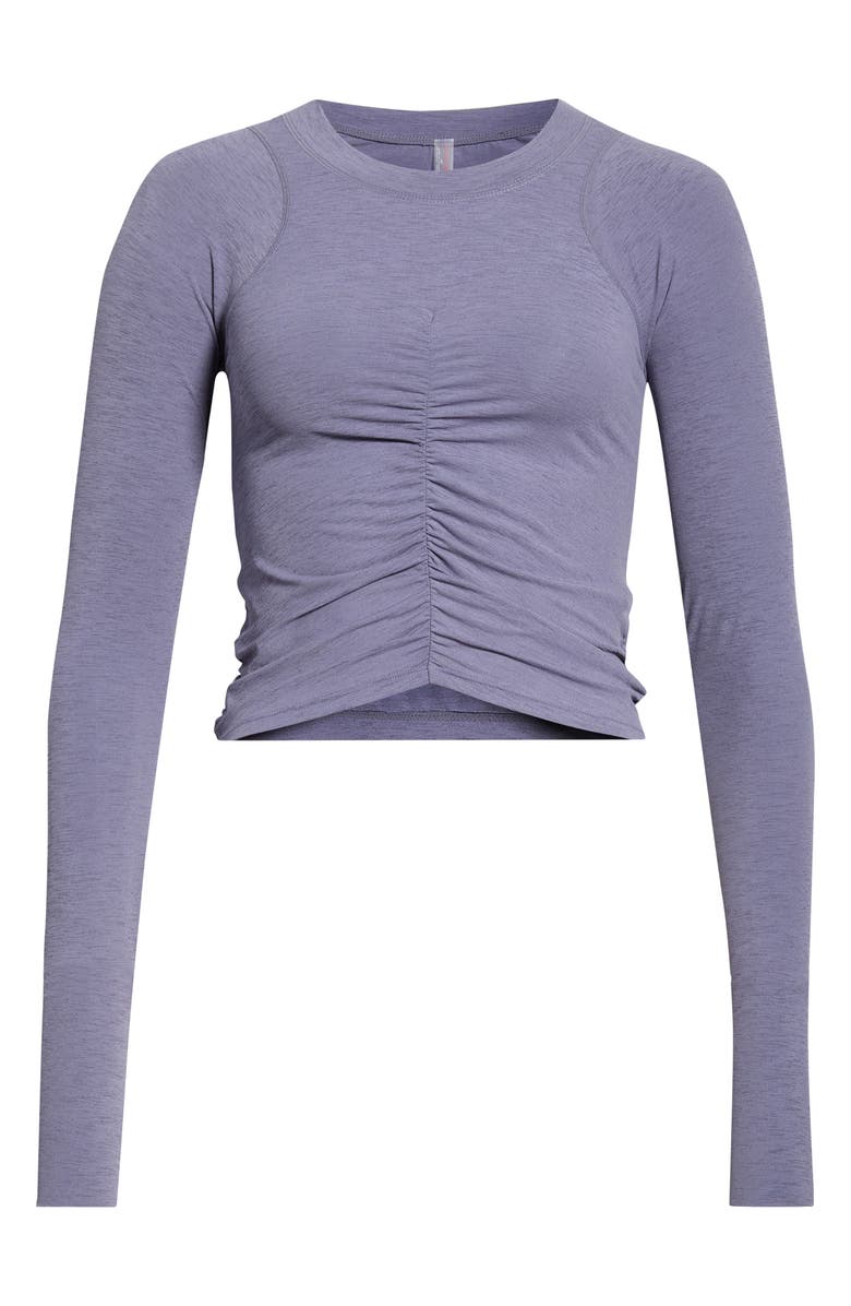 Free People FP Movement Tempo Ruched Long Sleeve T-Shirt, Main, color, Graphite