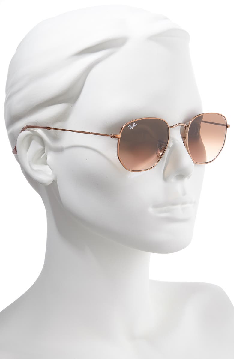 Ray-Ban 51mm Geometric Sunglasses, Alternate, color, Copper/ Copper Gradient