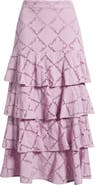 Treasure & Bond Tiered Eyelet Embroidered Maxi Skirt