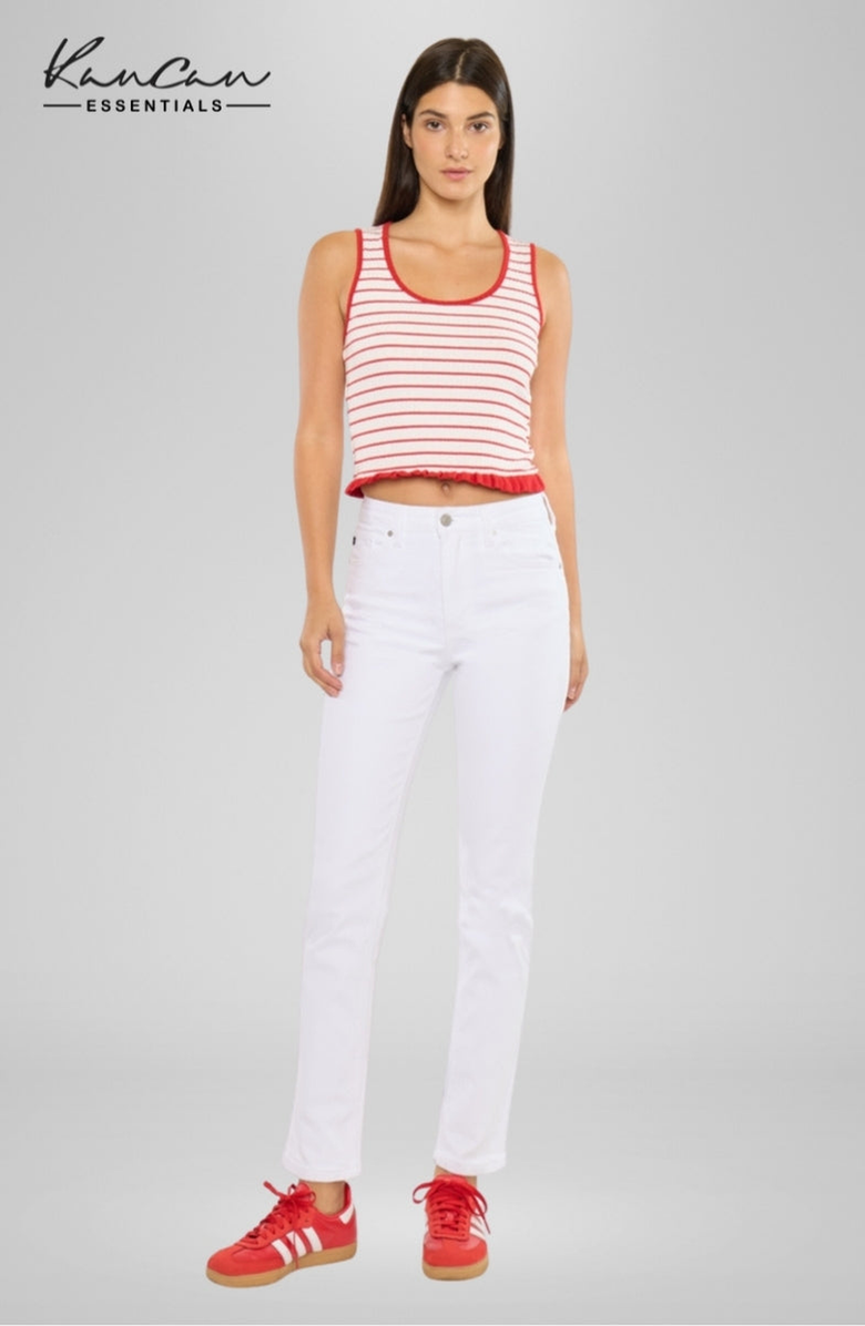KanCan Piper Essentials High Rise Slim Straight Leg Jeans, Main, color, White
