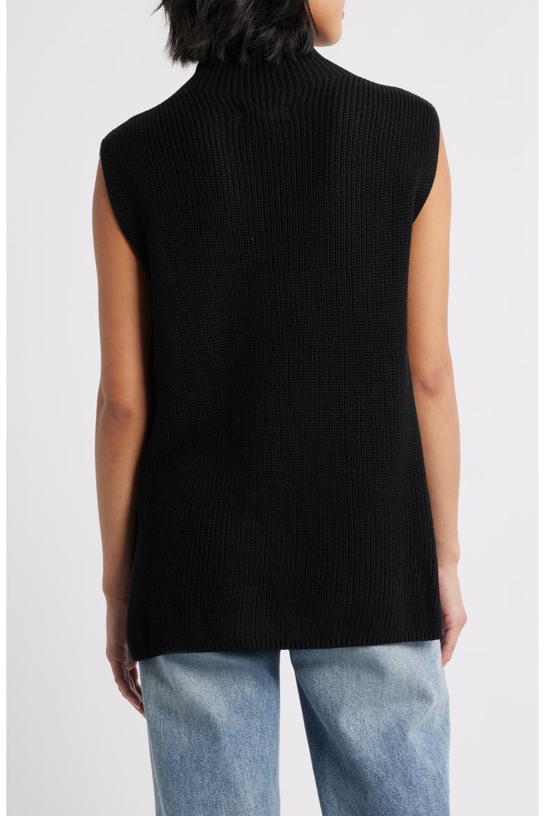 Mock Neck Sweater Vest, Alternate, color, BLACK