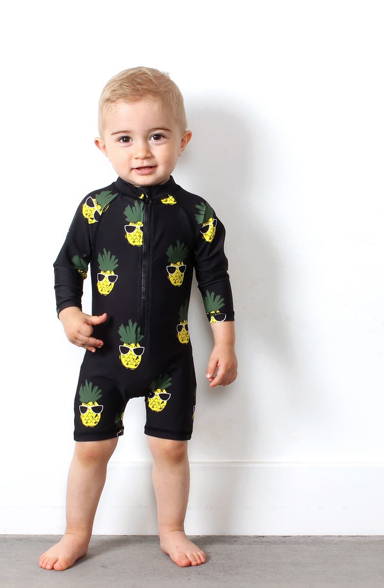 TINY TRIBE Pineapple One-Piece Rashguard Swimsuit, Alternate, color, 