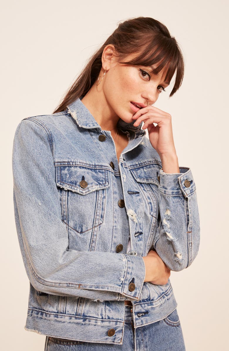 Reformation Denim Jacket, Alternate, color, 