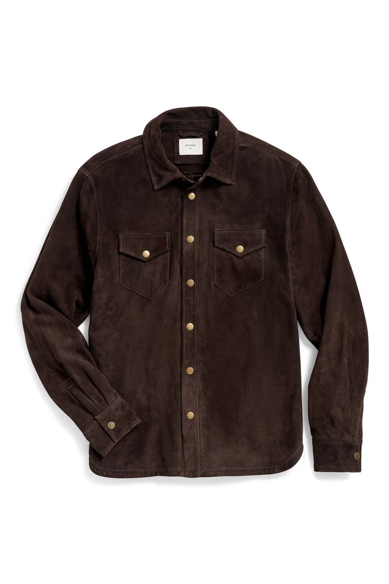 Suede Snap Front Work Shirt, Alternate, color, CHOCOLATE
