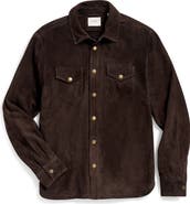 Billy Reid Suede Snap Front Work Shirt
