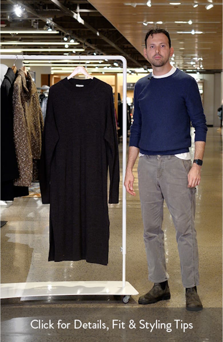 Long Sleeve Merino Wool Sweater Dress, sales video thumbnail