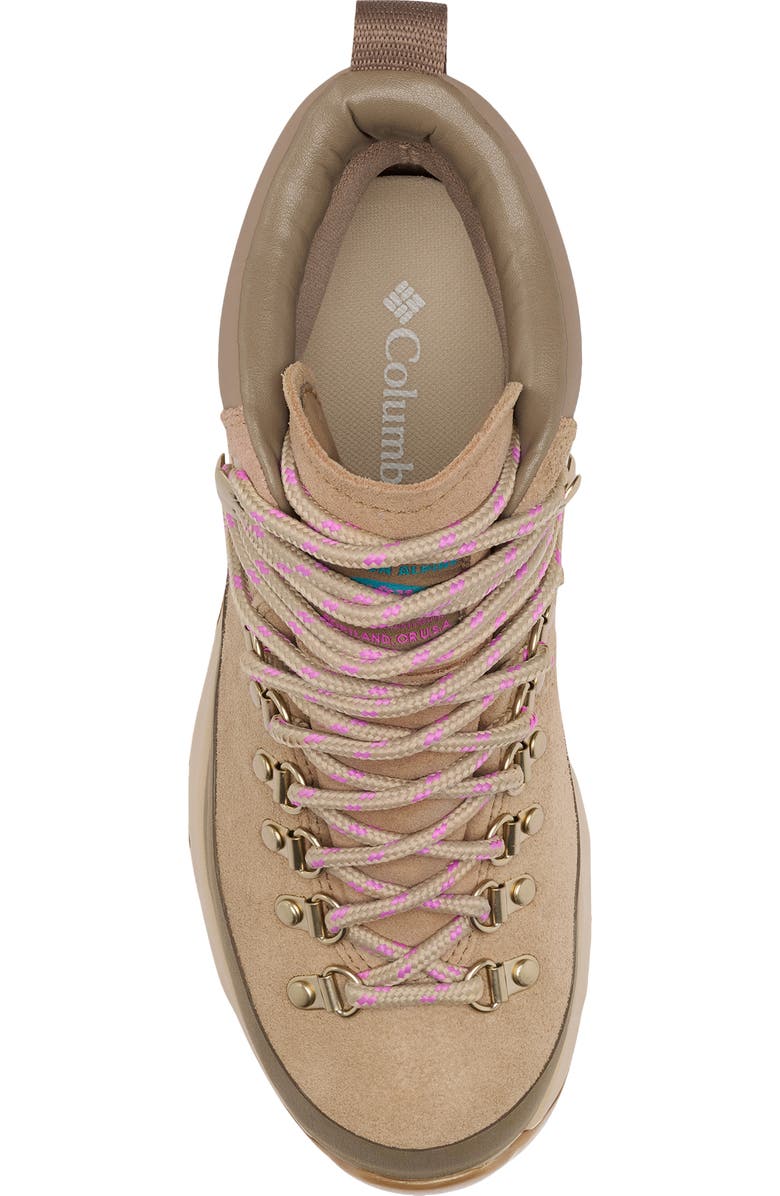 Columbia Newton Alpine PT Waterproof Hiking Boot, Alternate, color, Oxford Tan/ Foxglove