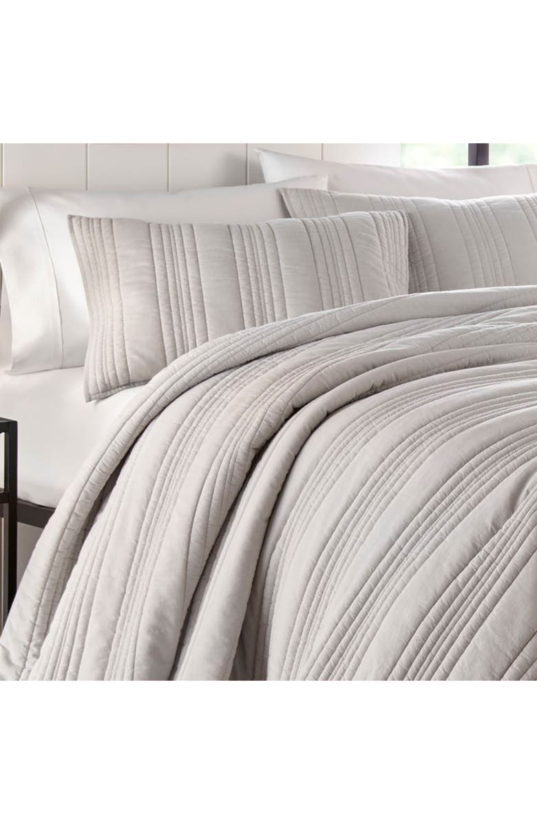 STONE COTTAGE Whitehills 144 Thread Count Cotton Quilt Set, Alternate, color, Grey