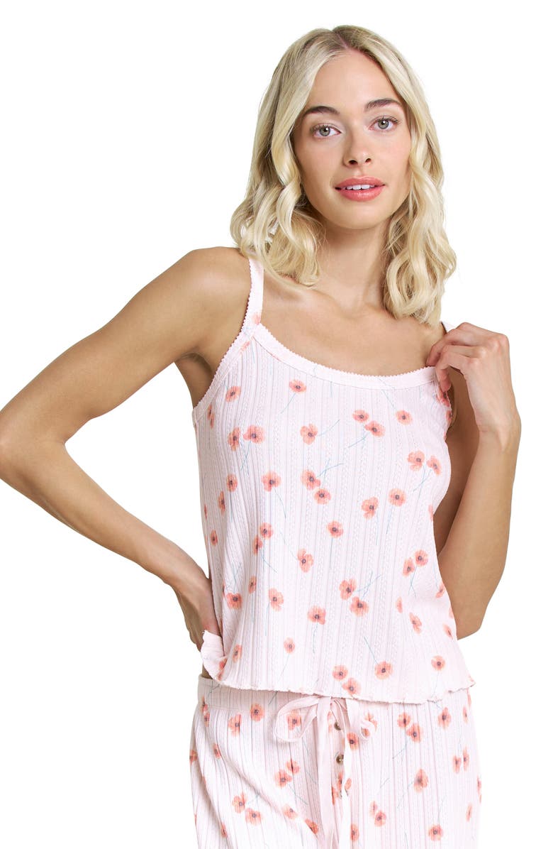 Honeydew Daylight Cami Pointelle Pajamas, Alternate, color, Poppies
