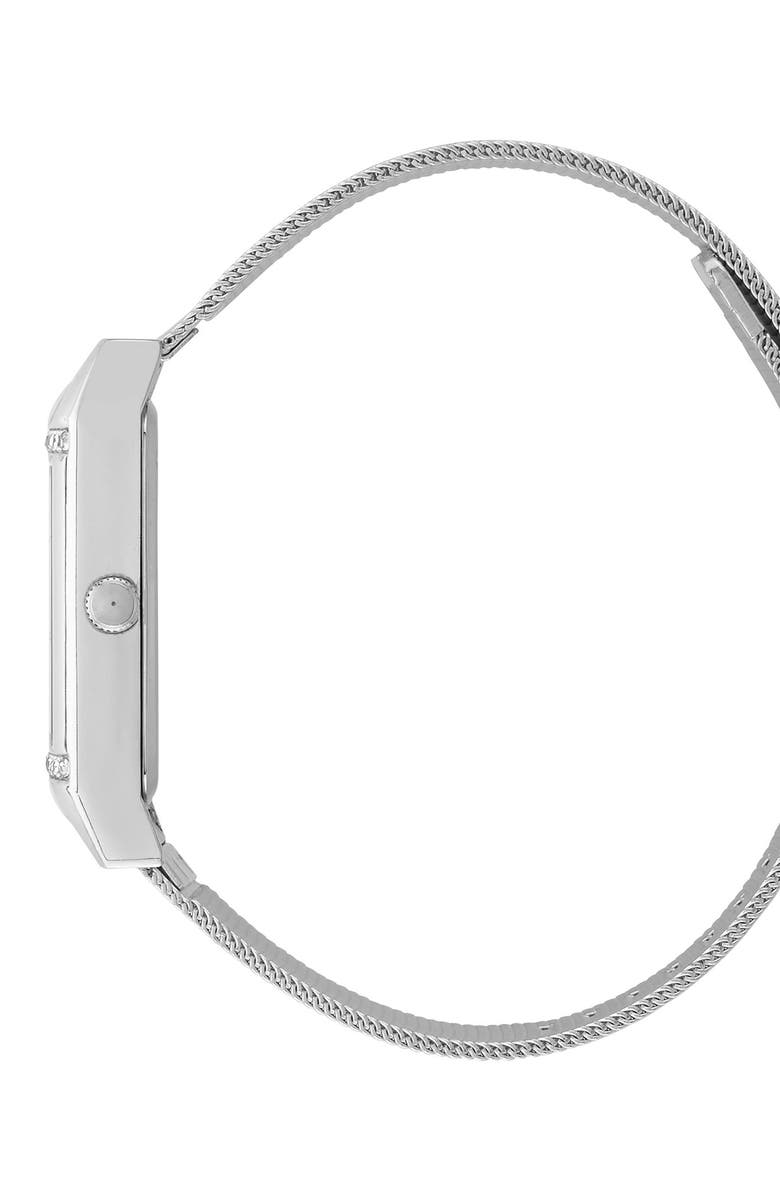 BCBG Retro Quartz Mesh Strap Bracelet Watch, 23mm, Alternate, color, Silver