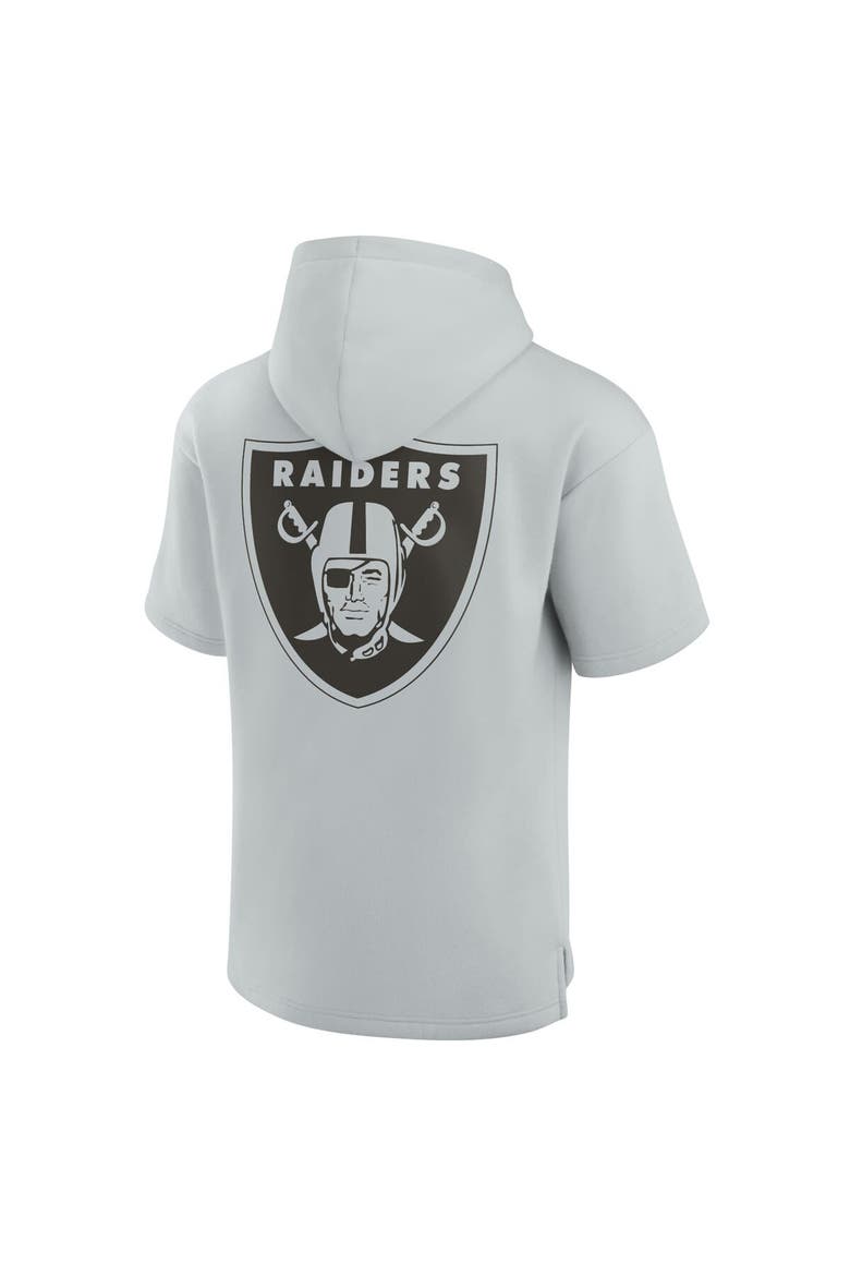 Unisex Fanatics Signature Gray Las Vegas Raiders Elements Super Soft Fleece Short Sleeve Pullover Hoodie, Alternate, color, Gray