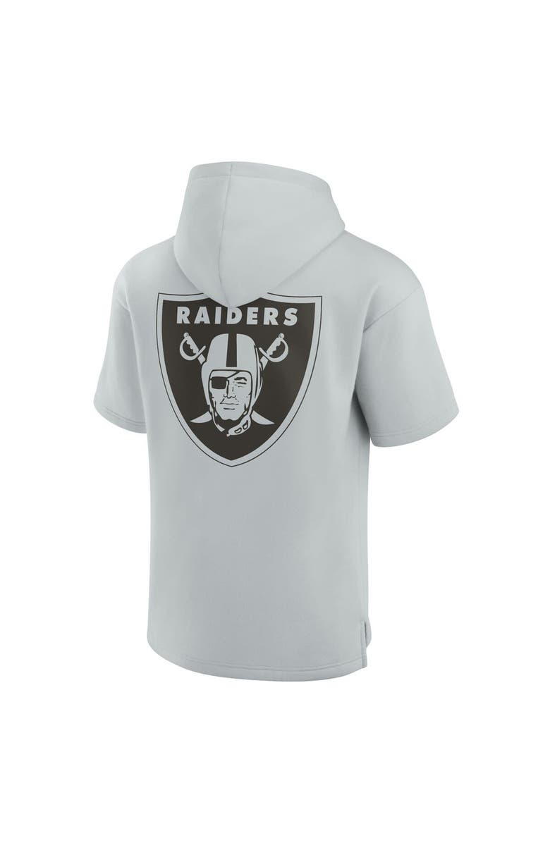 Fanatics Signature Unisex Fanatics Signature Gray Las Vegas Raiders Elements Super Soft Fleece Short Sleeve Pullover Hoodie, Alternate, color, Gray