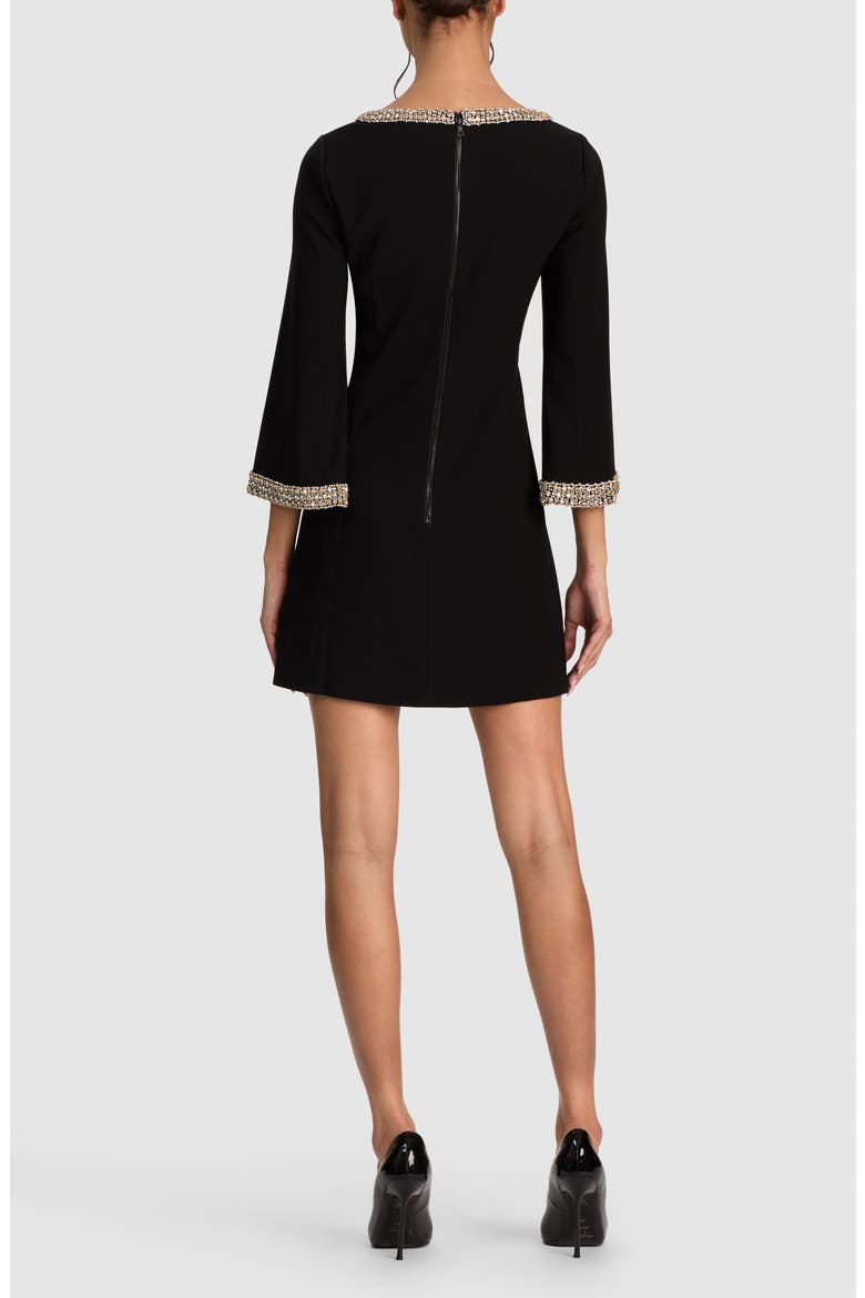 Mailynn Embellished A-Line Minidress, Alternate, color, BLACK