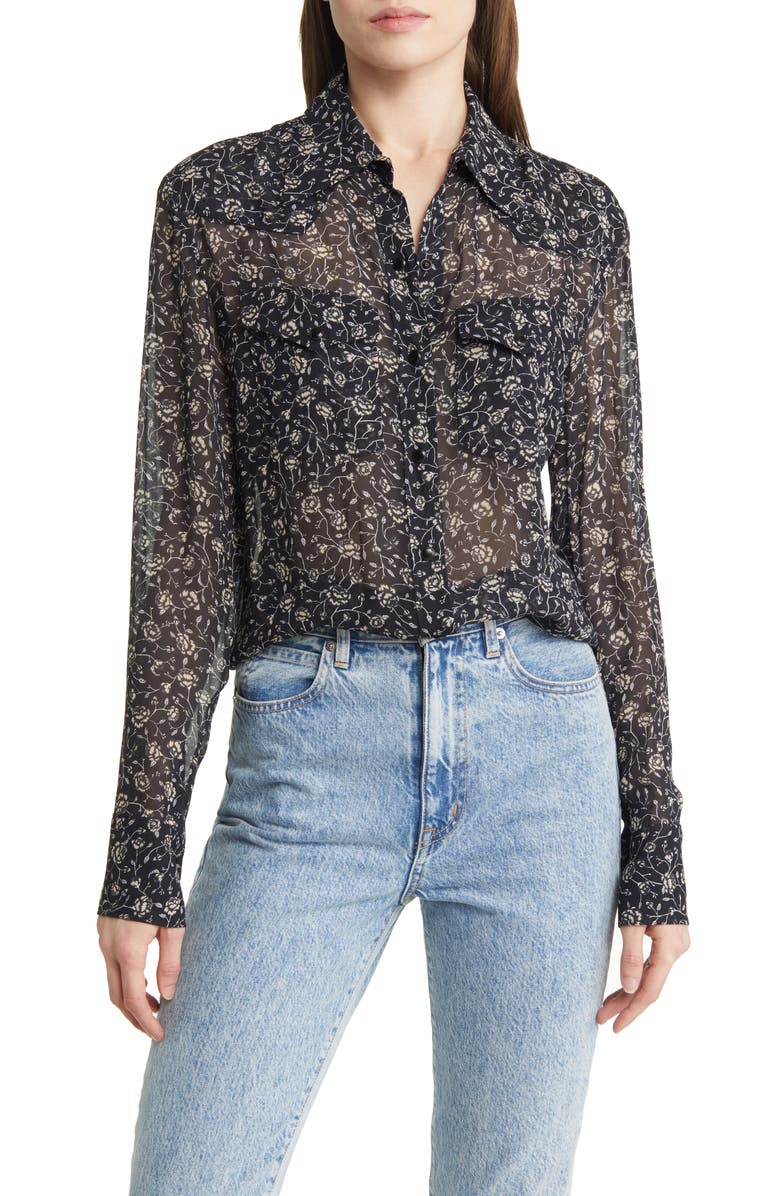 rag & bone Farren Floral Button-Up Shirt, Main, color,