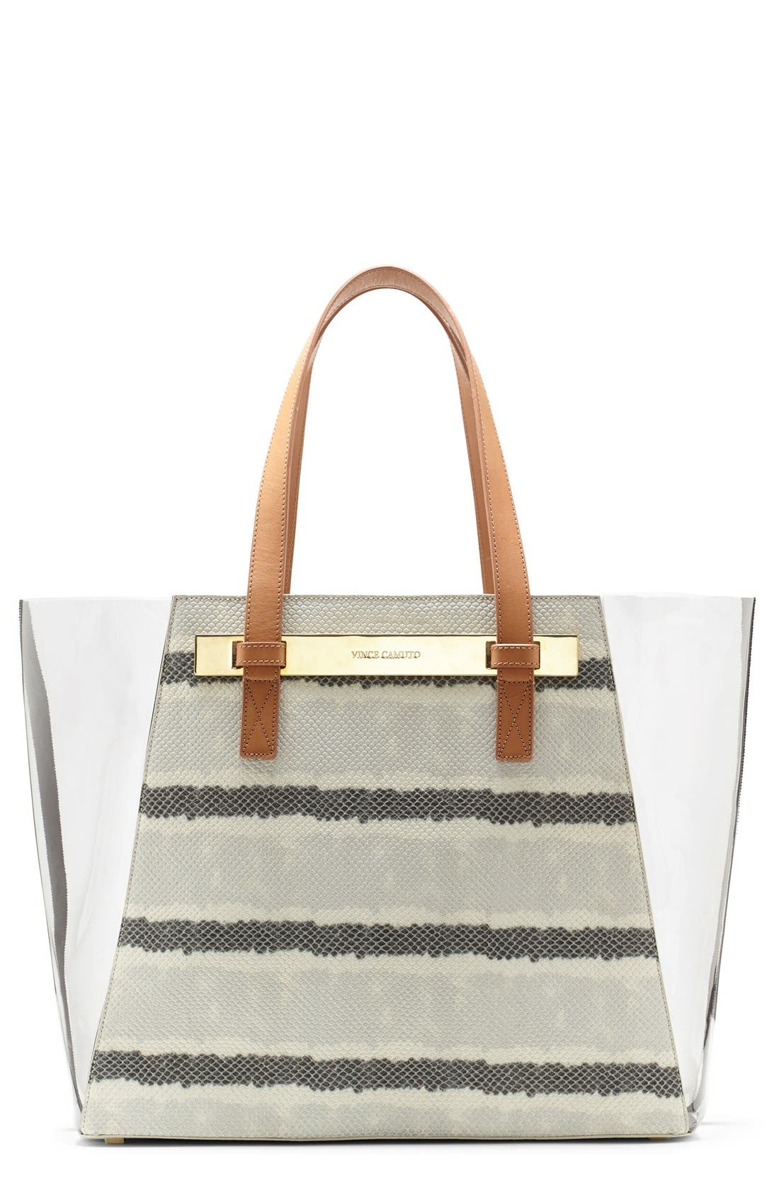 'Jace' Tote, Main, color, DOVE GRAY SNAKE/ GRAY