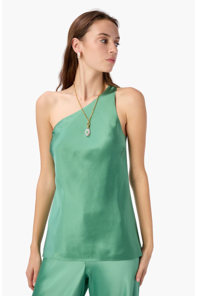 Lumi One-Shoulder Silk Camisole, Alternate, color, MEADOW