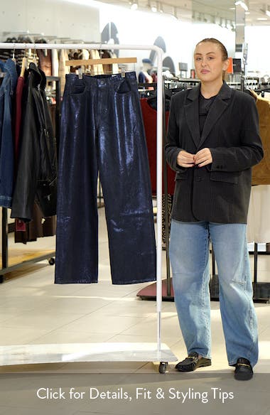 rag & bone Logan Foil Wide Leg Jeans (Women) | Nordstrom