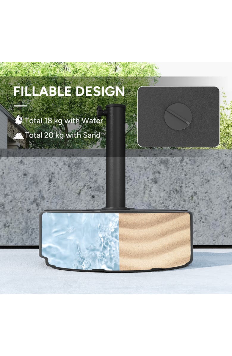Outsunny Patio Umbrella Base Holder, Alternate, color, Black