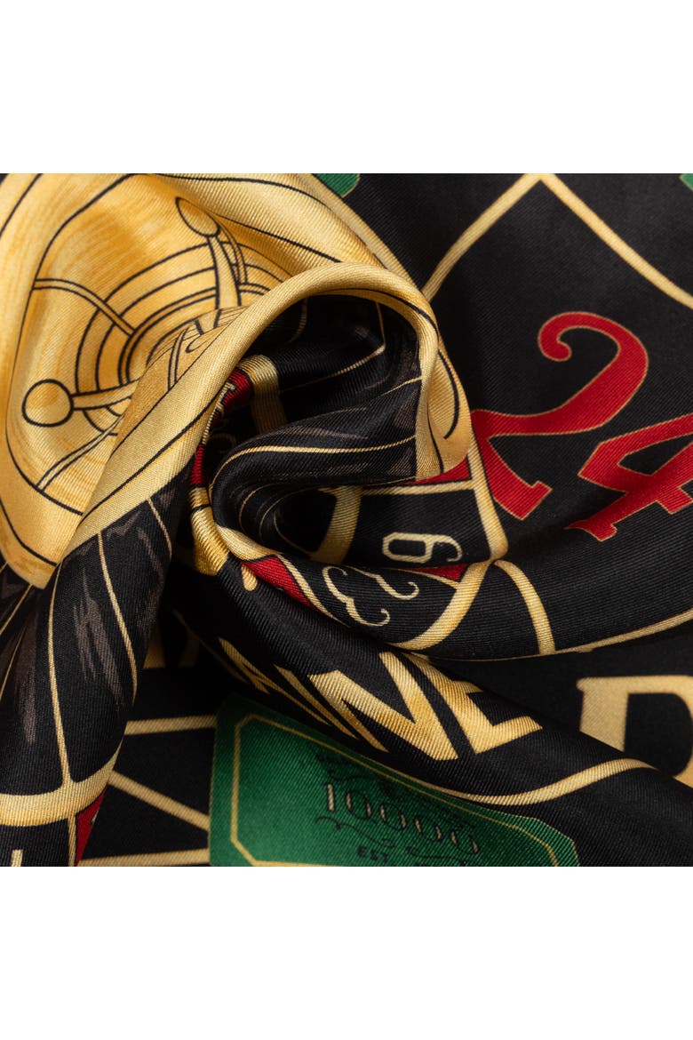Holiday Silk Square, Alternate, color, Black Multi