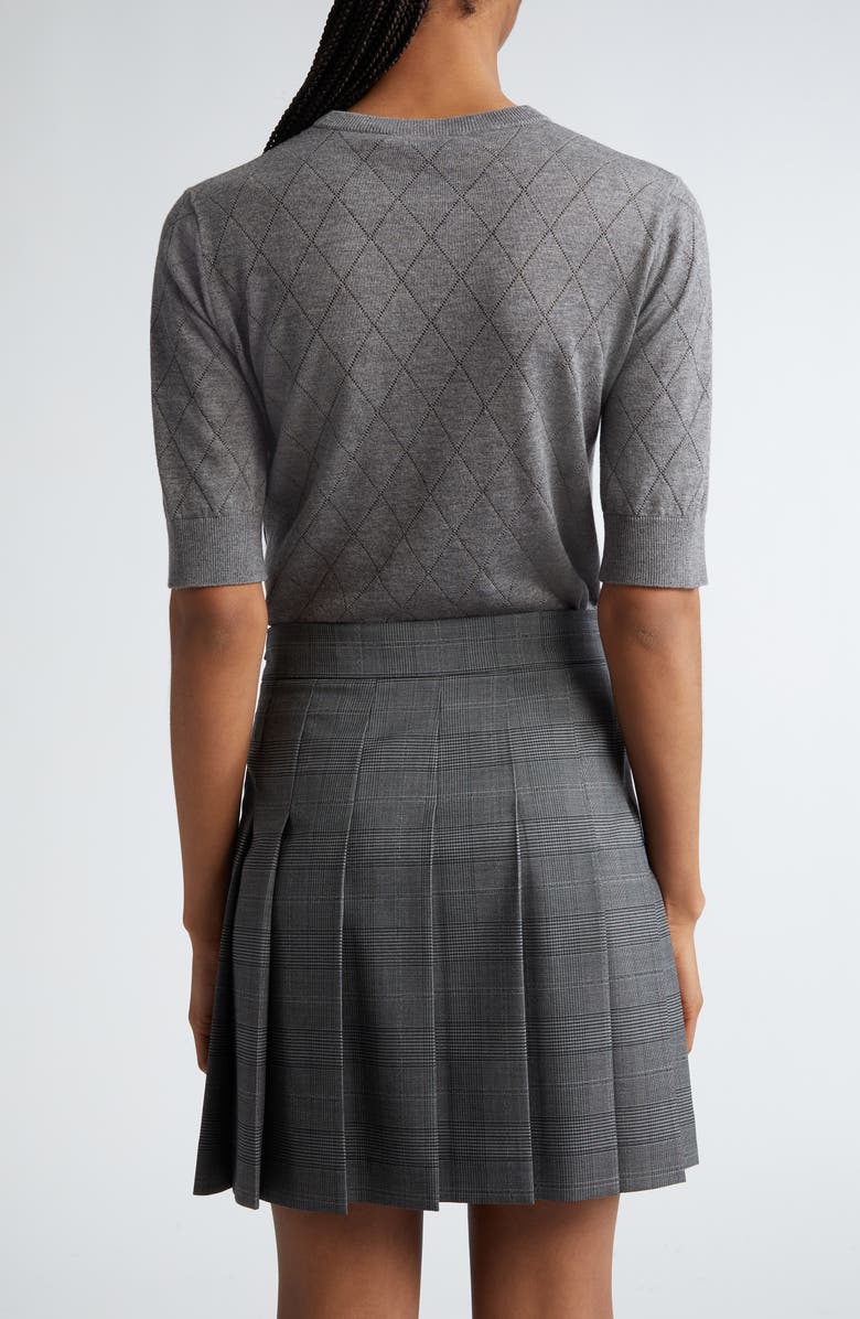Max Mara Studio Patrik Diamond Pointelle Short Sleeve Sweater, Alternate, color, 