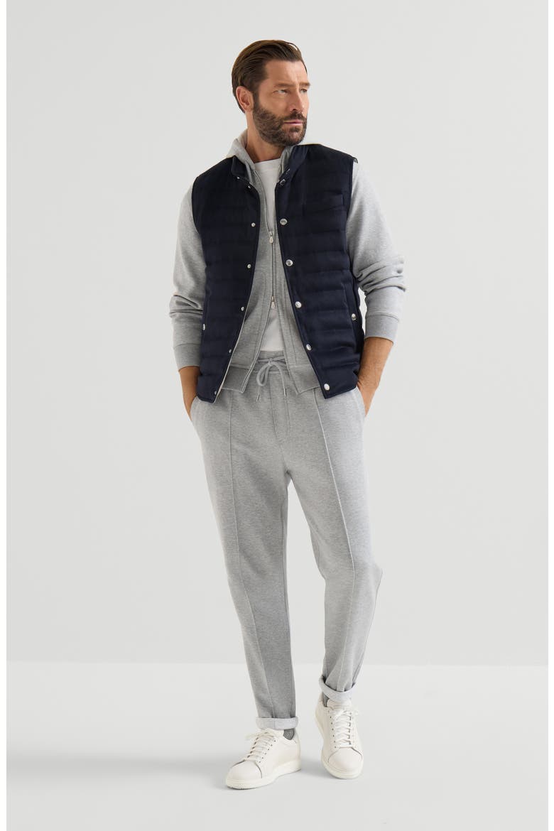 Lightweight cashmere flannel down vest, Alternate, color, Dark Grey