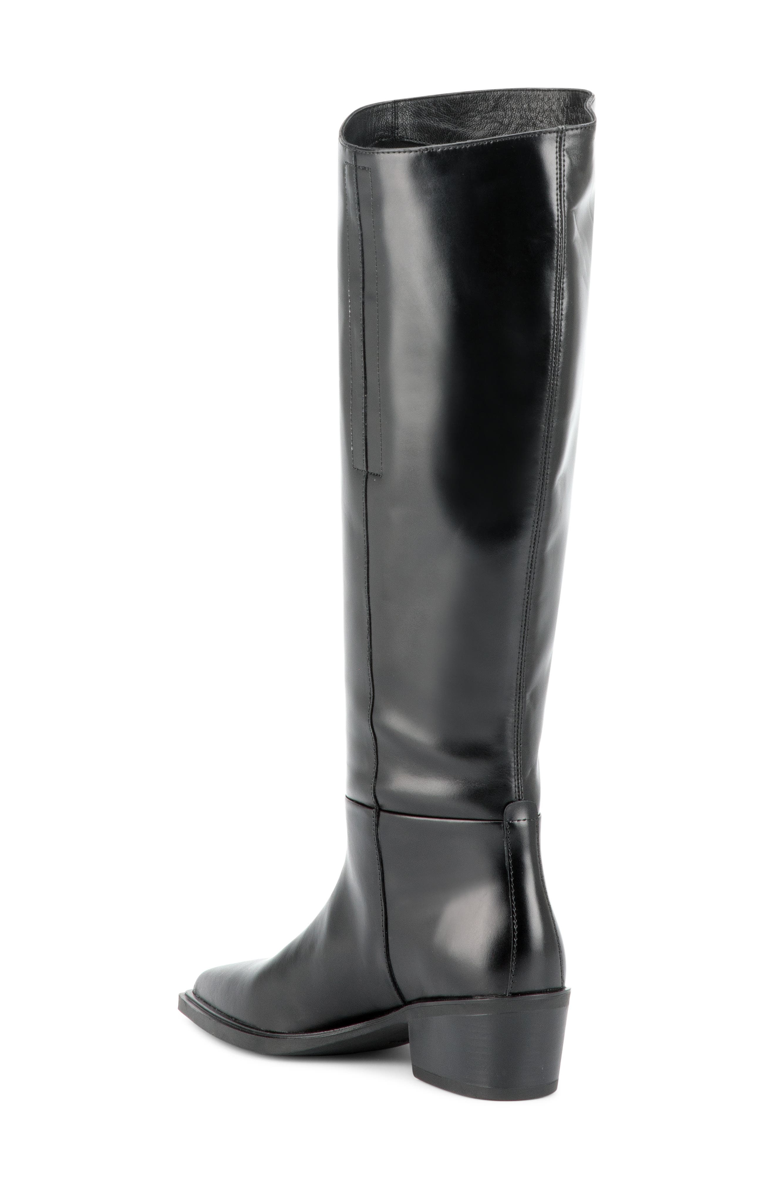 Kelsey Knee High Leather Boot, Alternate, color, BLACK
