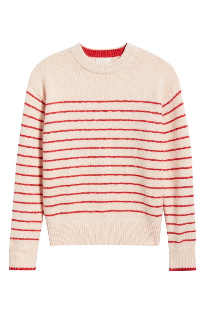 Caslon<sup>®</sup> Stripe Relaxed Fit Sweater, Alternate, color, Pink Fresco- Red Stripe
