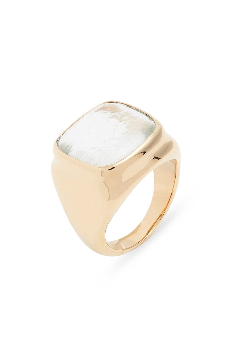 SOKO Umbo Square Statement Ring, Main, color, Clear