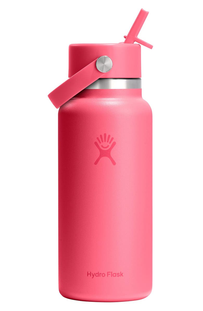 Hydro Flask 32-Ounce Wide Mouth Flex Straw Cap Water Bottle, Main, color, Popstar Pink