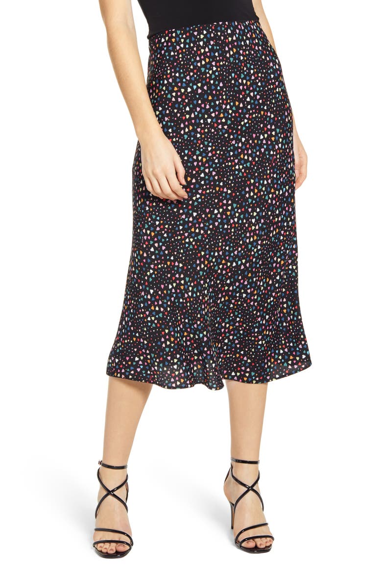 Brynne Print Midi Skirt, Main, color, DITSY HEART