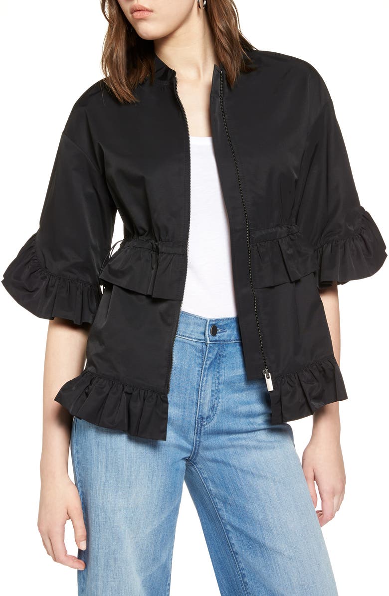 Halogen<sup>®</sup> Ruffle Zip Jacket, Main, color, 