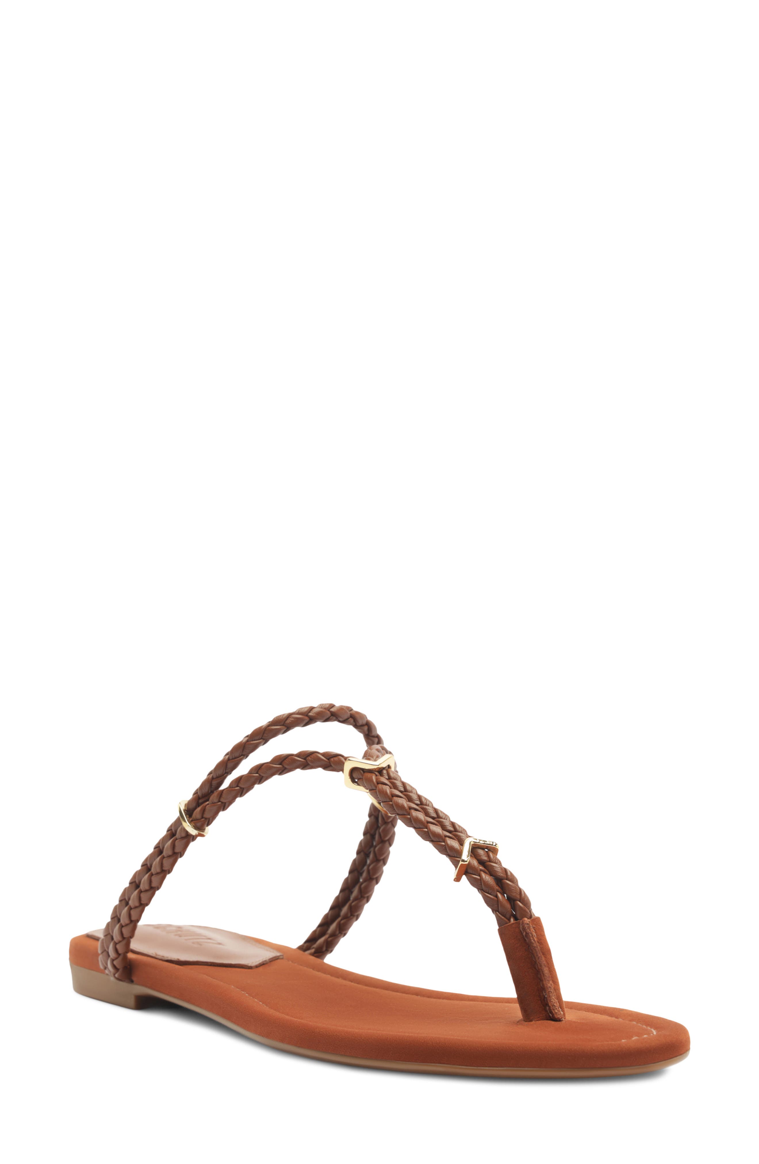 Schutz Cordelia Braided Strap Sandal, Main, color, Cognac