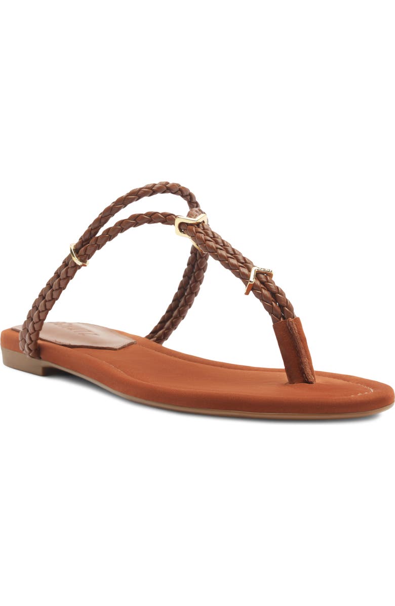Schutz Cordelia Braided Strap Sandal, Main, color, Cognac