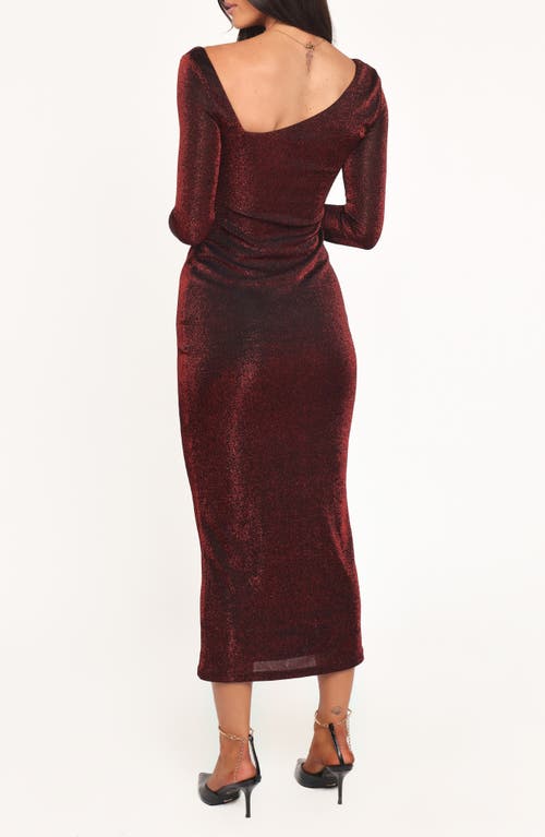 Petal And Pup Petal & Pup Charles Body-con Midi Metallic Dress In Burgundy