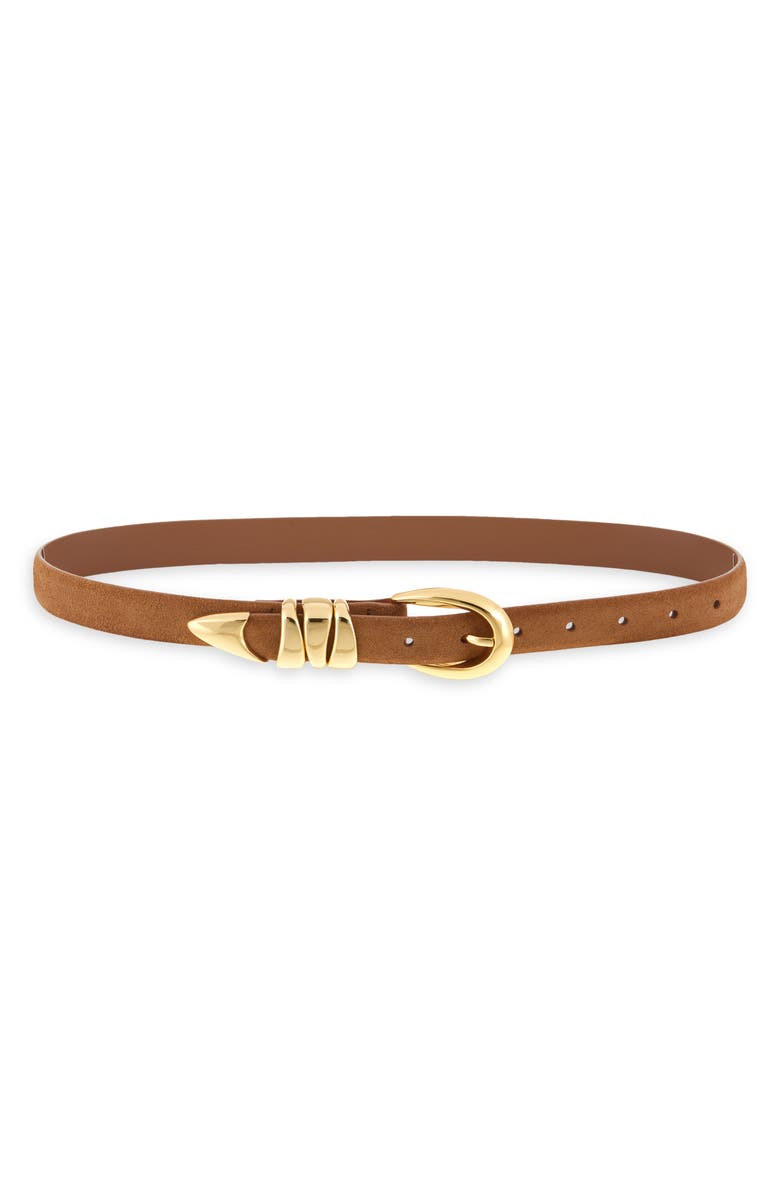 Madewell Triple Keeper Suede Belt, Main, color, Dried Acorn Suede