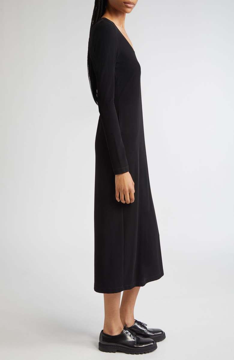 PARTOW Tina Long Sleeve Midi Dress, Alternate, color, Black