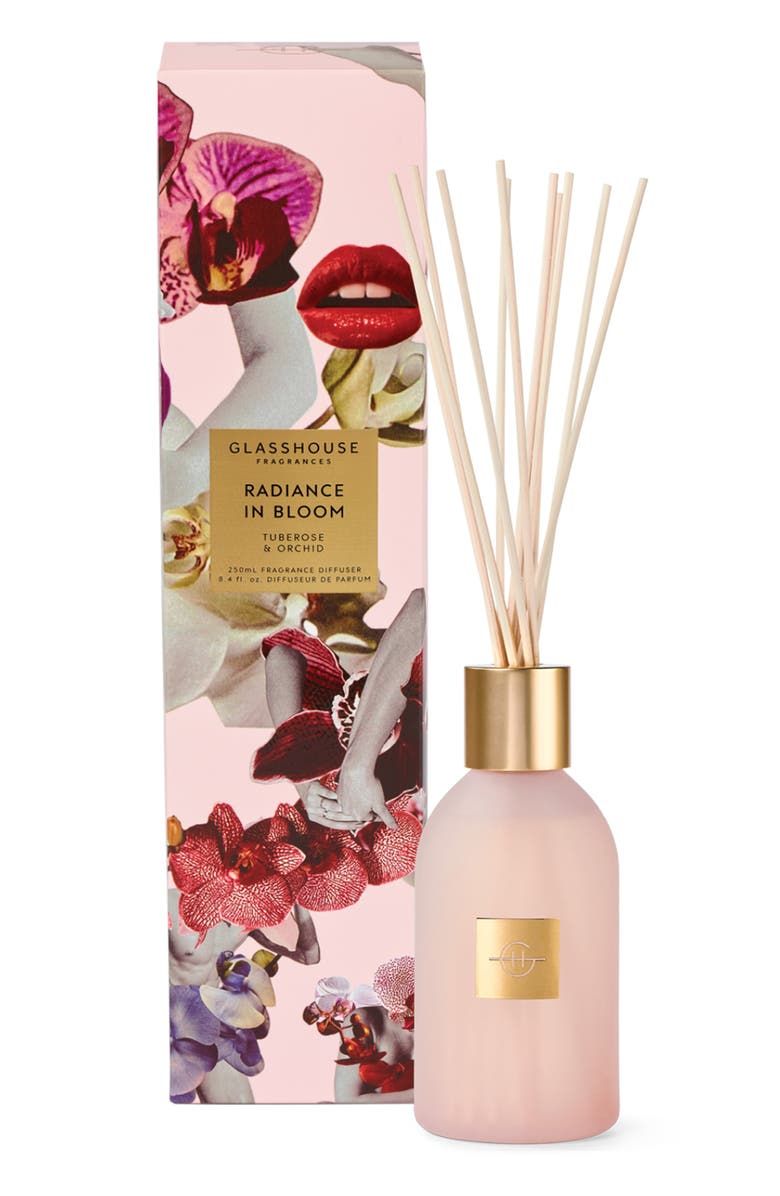 Glasshouse Fragrances Radiance in Bloom Reed Diffuser, Main, color, Pink