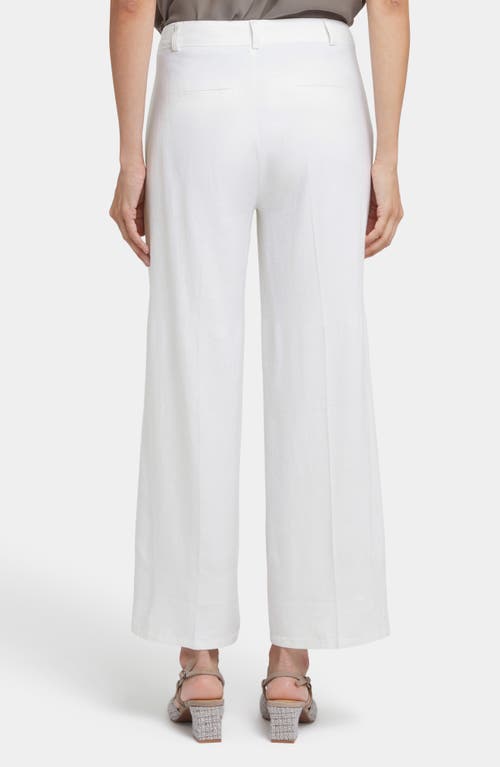 Nydj Morgan Stretch Linen Wide Leg Ankle Pants In White