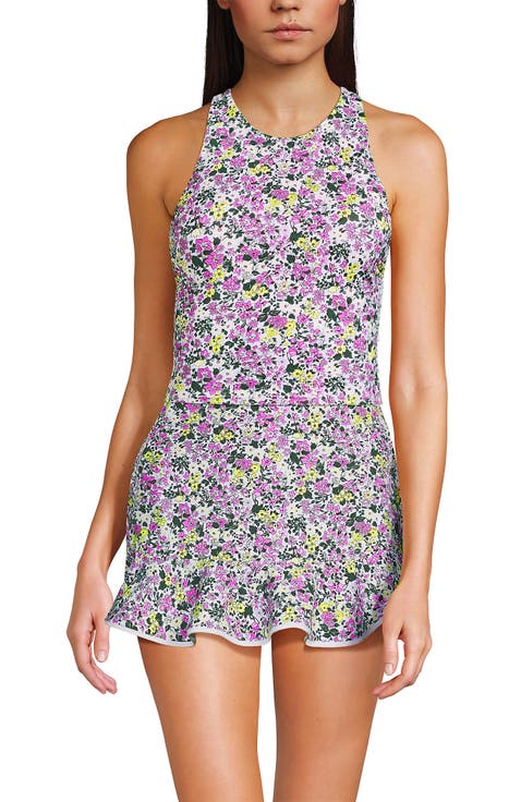 Chlorine Resistant High Neck Racerback Midkini Swimsuit Top