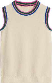 Boden Stripe Trim Sweater Vest